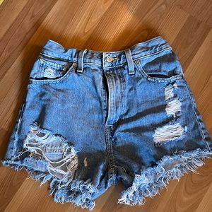 Distressed Denim Shorts